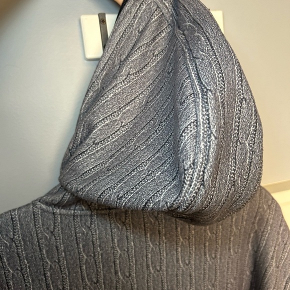 Vintage trompe l'oeil cable knit full zip hoodie - Picture 5 of 6